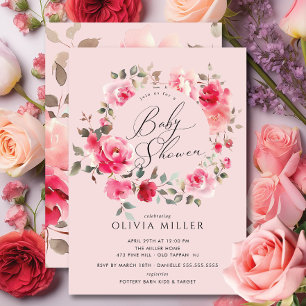 Blush Blossom Kinderdusche Einladung