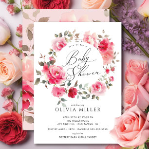 Blush Blossom Kinderdusche Einladung