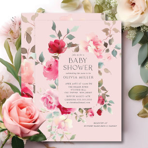 Blush Blossom Kinderdusche Einladungen