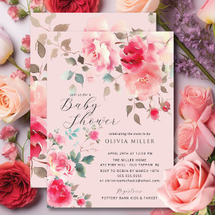 Blush Blossom Kinderdusche Einladungen