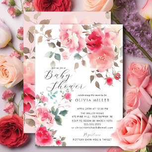 Blush Blossom Kinderdusche Einladungen