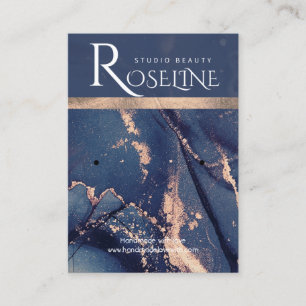 Blush Blue Aquarell Rose Goldschmuck Visitenkarte