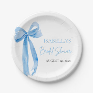 Blush Blue Bow Sie bindet das Brautparty des Knote Pappteller