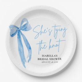 Blush Blue Bow Sie bindet das Brautparty des Knote Pappteller