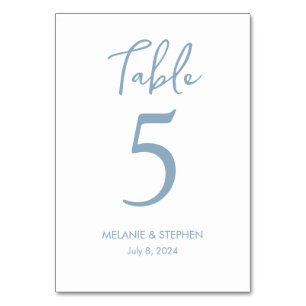 Blush + Blue Color Block Wedding Tischnummern