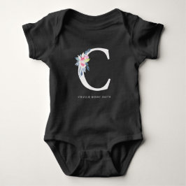 BLUSH BLUE FLORAL ALPHABETS NAME LETTER C BABY STRAMPLER