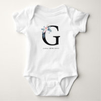 BLUSH BLUE FLORAL ALPHABETS NAME LETTER G