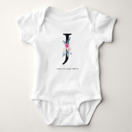 BLUSH BLUE FLORAL ALPHABETS NAME LETTER J BABY STRAMPLER