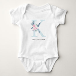 BLUSH BLUE FLORAL ALPHABETS NAME LETTER K BABY STRAMPLER
