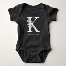 BLUSH BLUE FLORAL ALPHABETS NAME LETTER K BABY STRAMPLER
