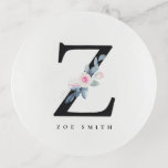 BLUSH BLUE FLORAL ALPHABETS NAME LETTER Z DEKOSCHALE<br><div class="desc">Wenn Sie weitere Anpassungen benötigen,  schreiben Sie mir bitte an yellowfebstudio@gmail.com.</div>