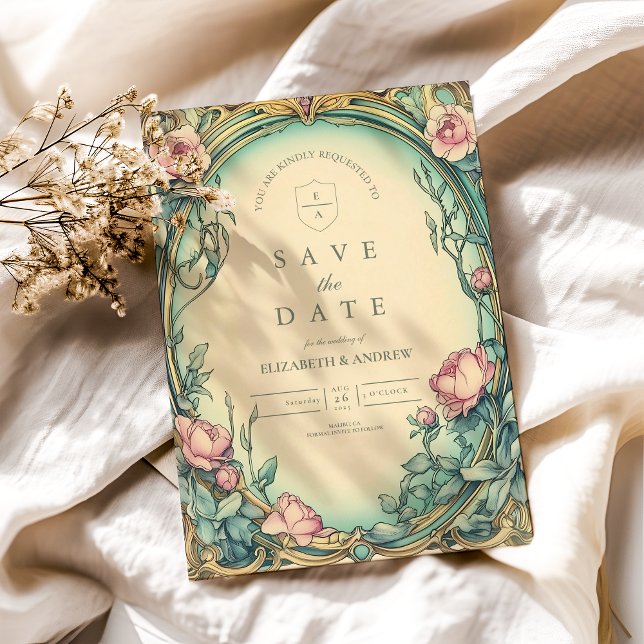 Blush Blue Garden Hochzeit Save The Date (Von Creator hochgeladen)