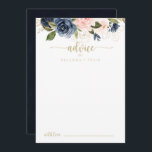 Blush-Blues-Hochzeit Hinweiskarte<br><div class="desc">Diese Hochzeitsratenkarte mit blühenden Blütengold ist perfekt für eine rustikale Hochzeit. Das Design ist in dunkelblau, blau, blau, navy, rosa, rot, goldfarben und grün. Die Blume sind in hellen Farbtönen gehalten. Diese Karten sind ideal für Hochzeiten, Brautparty, Babydusche, Graduiertenfest u.v.m. Personalisieren Sie die Karten mit den Namen der Braut und...</div>