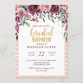 Blush Blume & Gold Bridal Dusche Einladung