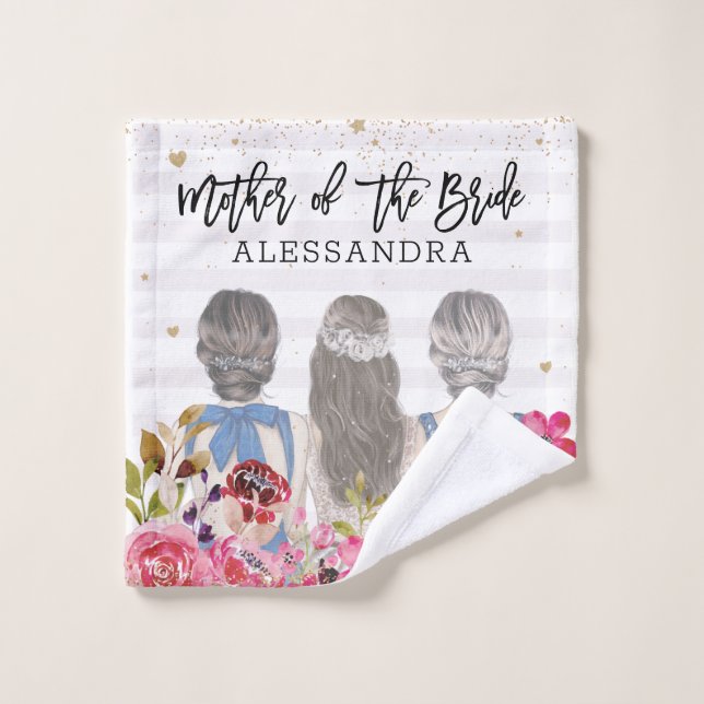 Blush Blume Gold Glitzer Mutter der Braut Waschlappen (Waschlappen)
