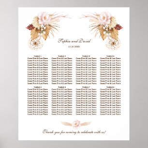 Blush Blume Pampas Gras Hochzeitskarte Poster