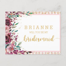 Blush Blume und Gold werden Sie meine Bridesmaid s