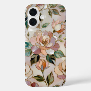 Blush-Blumen-Buntglas-Handyhülle Elegant iPhone 16 Hülle