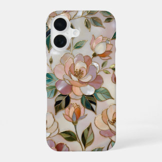 Blush-Blumen-Buntglas-Handyhülle Elegant iPhone 16 Hülle