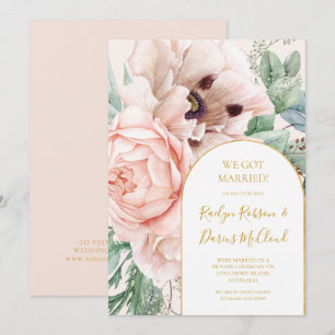 Blush Blumengarten Pastel Elopement Ankündigung