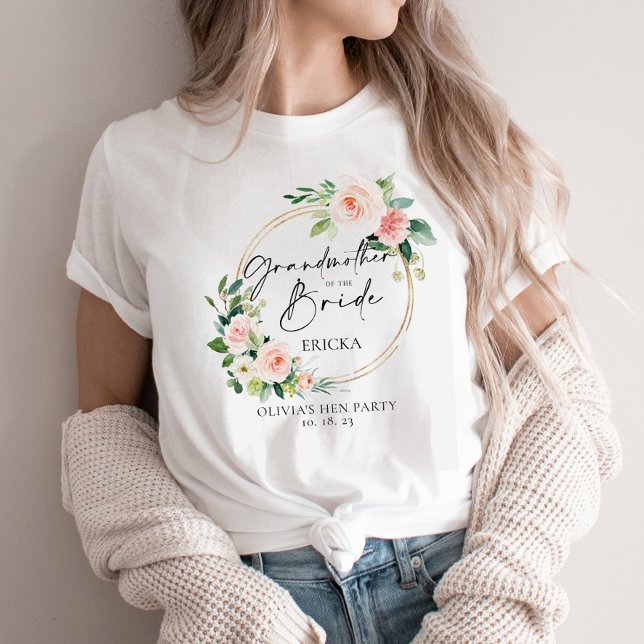 Blush Blumenkraut Großmutter der Braut T-Shirt (Von Creator hochgeladen)