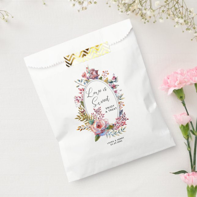 Blush Blumenkraut Liebe ist süße Hochzeit Geschenktütchen (Versiegelt)