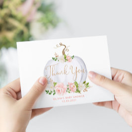 Blush Blumenkürbis Babydusche Dank Karte