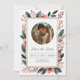 Blush Blumenrahmen Save the Date Einladung