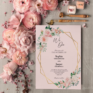 Blush Blumenrosa Einfach machen wir Hochzeitseinla Einladung