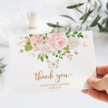 Blush Blumenschmetterling Babydusche Dank Karte<br><div class="desc">Blumenschmetterling Baby Dusche danke Karte. Matching Artikel verfügbar!</div>