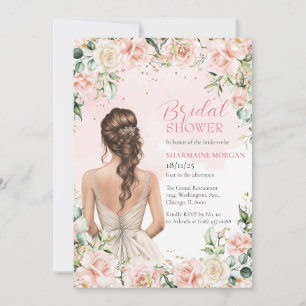 Blush Blumenschmuck Bridal Dusche Einladung