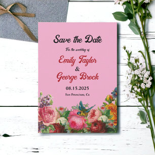 Blush Blütenfarbene Rose Romantische Blumenhochzei Save The Date