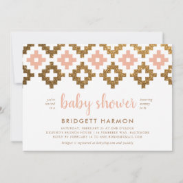 Blush Boho Aztec Baby Dusche Einladung