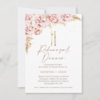 Blush Boho Blumenküche Probe Abendessen