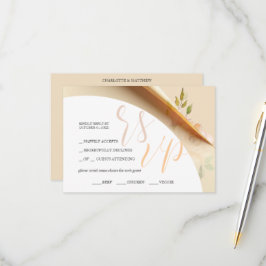 Blush Boho Floral Rose Aquarellfarben Budget RSVP Karte
