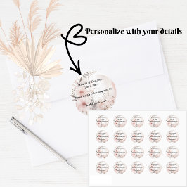 Blush Boho Floral Wedding Runder Aufkleber