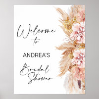 Blush Boho Pampas Grass Brautparty Willkommen