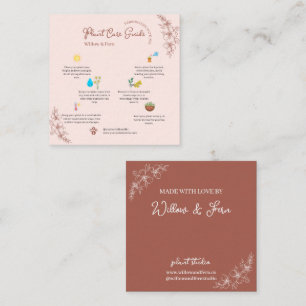 Blush Boho Pflanzenpflege-Anleitung Karte