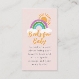 Blush Boho Rainbow Baby Shower Book Request Begleitkarte