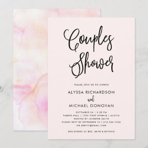 Blush Boho Watercolor Dusche Einladung