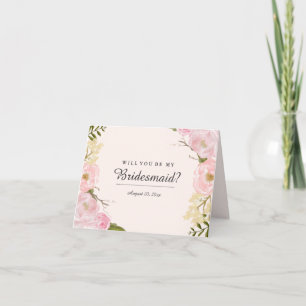 Blush Botanic wirst du meine Bridesmaid-Karte sein Einladung
