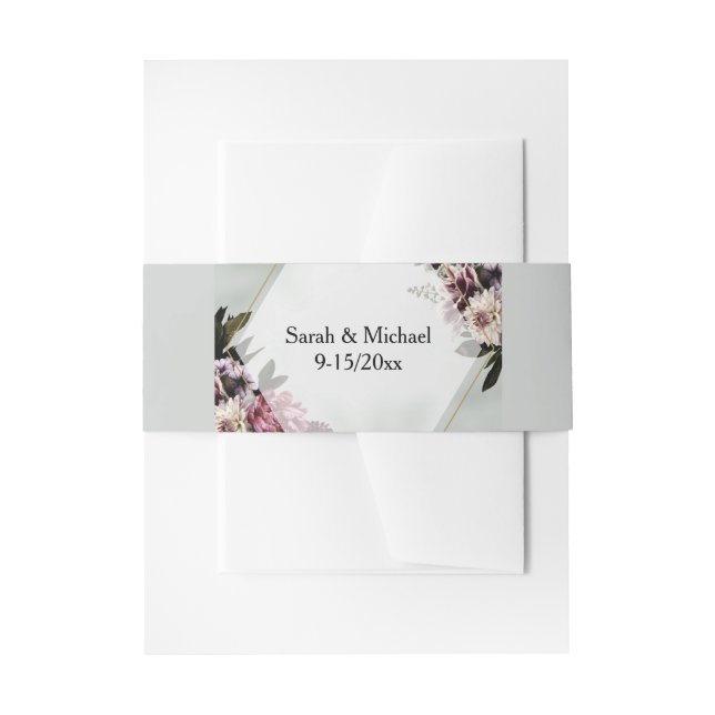 Blush Botanical Bauchbinde Einladungsbanderole (Vorderseite Beispiel)