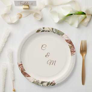 Blush Botanical Garden Hochzeitspapierteller Pappteller