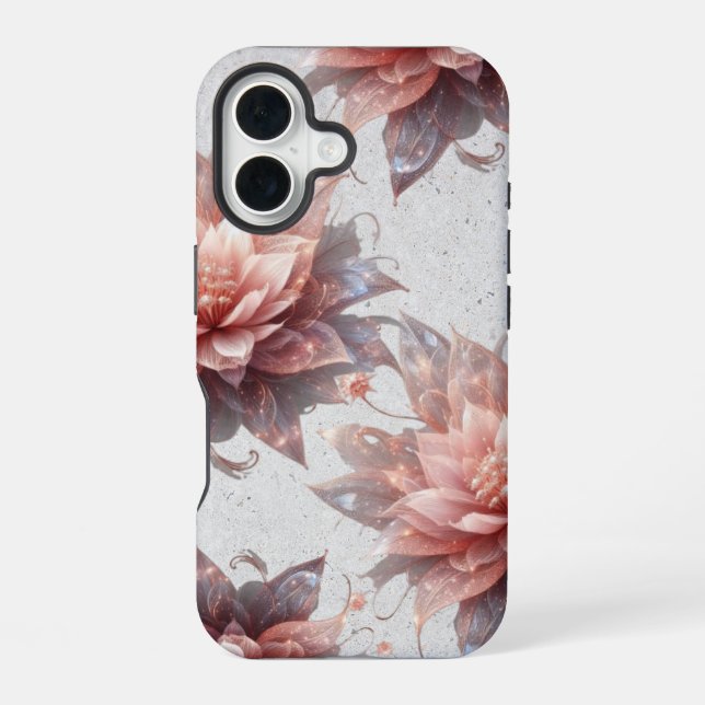 Blush Botanical iPhone Case – Heavy-Duty Floral iPhone 16 Hülle (Rückseite)