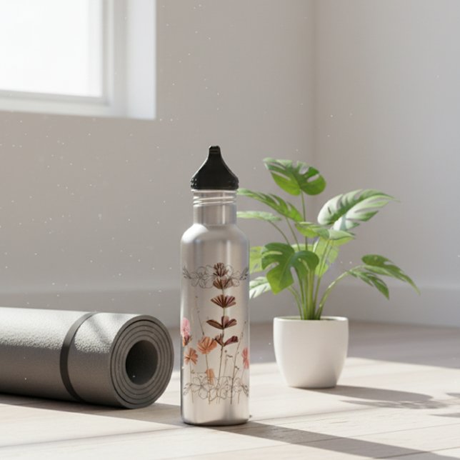 Blush Botanical Paper Flowers"A GIFT Just For You" Edelstahlflasche (Von Creator hochgeladen)