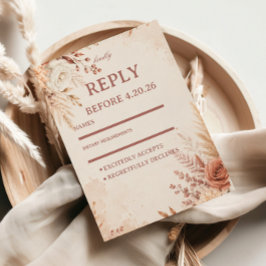 Blush Botanische Elegante Rustikalität RSVP Karte