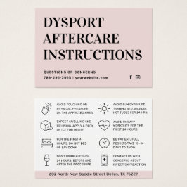 Blush Botox Injektionskarte nach der Behandlung