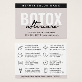 Blush Botox Injektionskarte nach der Behandlung