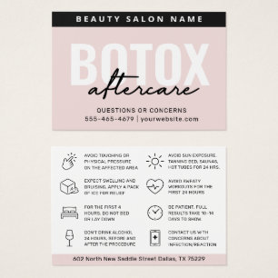 Blush Botox Injektionskarte nach der Behandlung