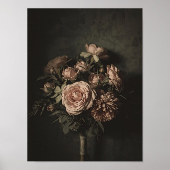 Blush Bouquet Vintage Floral Study Poster (Vorne)